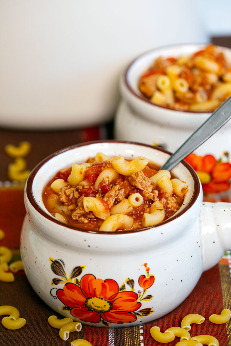 Sopa Italiana de Macarrones con Pavo Molido